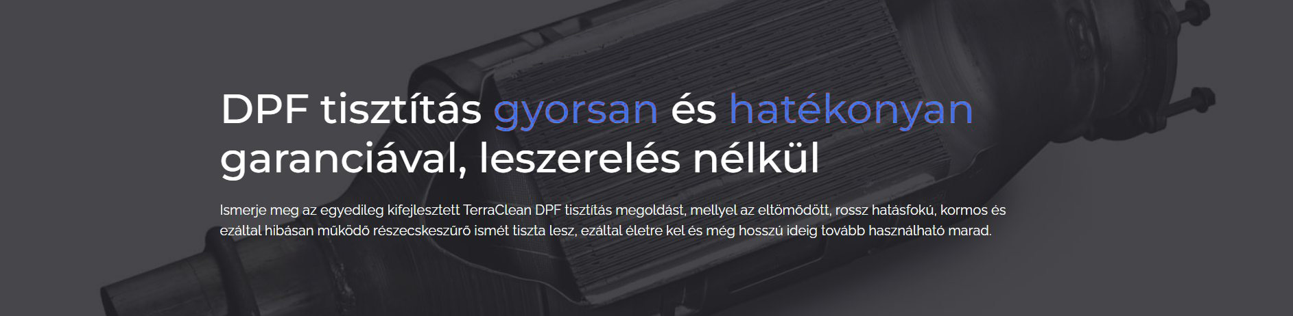 részecskeszűrő tisztítás (DPF)